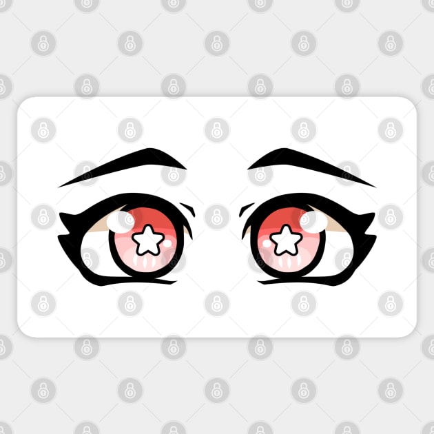 Anime Eyes star red Sticker by Miss_Akane